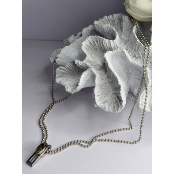 Arrack Lilly 925 Sterling Silver Peridot 2 Chain Necklace