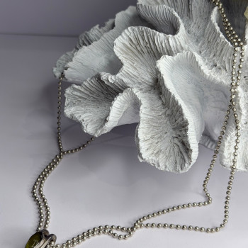 Arrack Lilly 925 Sterling Silver Peridot 2 Chain Necklace
