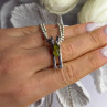 Arrack Lilly 925 Sterling Silver Peridot 2 Chain Necklace