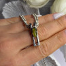 Arrack Lilly 925 Sterling Silver Peridot 2 Chain Necklace