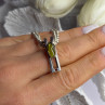 Arrack Lilly 925 Sterling Silver Peridot 2 Chain Necklace