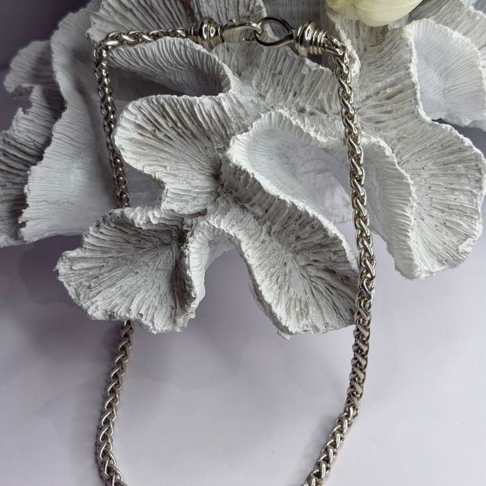 Vintage 925 Sterling Silver Chain Necklace Length 18 in