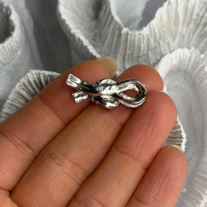 10K White Gold White & Black Diamonds Pendant