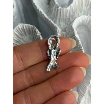 10K White Gold White & Black Diamonds Pendant