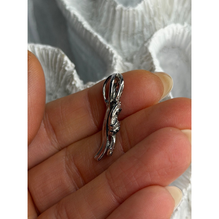 10K White Gold White & Black Diamonds Pendant