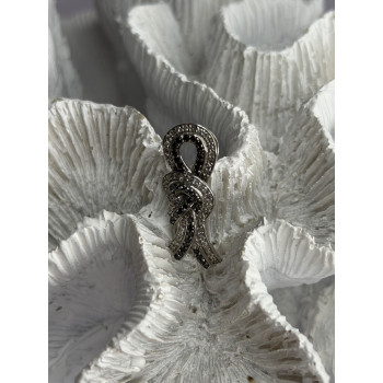 10K White Gold White & Black Diamonds Pendant