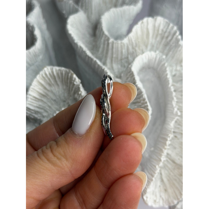 10K White Gold White & Black Diamonds Pendant