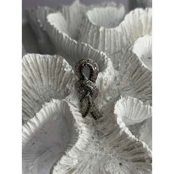 10K White Gold White & Black Diamonds Pendant