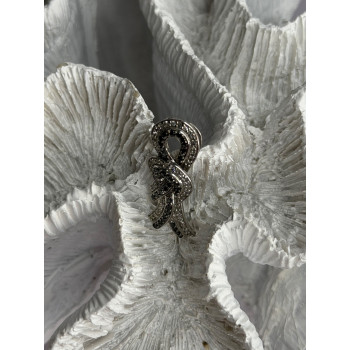 10K White Gold White & Black Diamonds Pendant