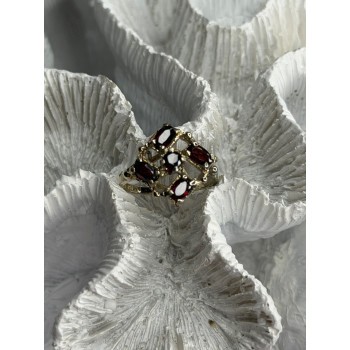 Vintage 925 Sterling Silver Garnet Ring Size 7