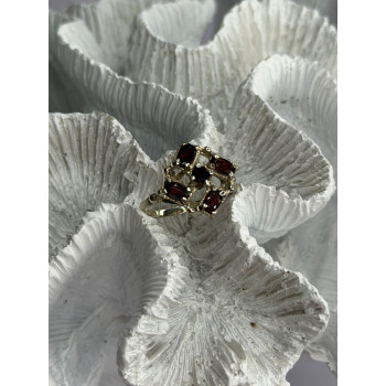 Vintage 925 Sterling Silver Garnet Ring Size 7