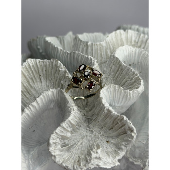 Vintage 925 Sterling Silver Garnet Ring Size 7