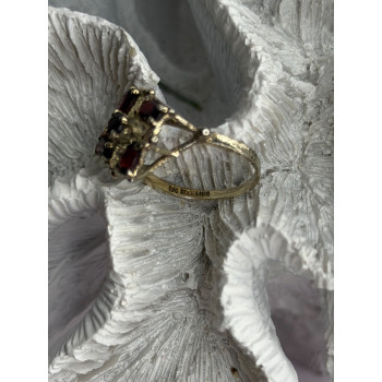 Vintage 925 Sterling Silver Garnet Ring Size 7