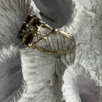 Vintage 925 Sterling Silver Garnet Ring Size 7