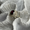 925 Sterling Silver Garnet Ring Size 5