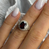 925 Sterling Silver Garnet Ring Size 5