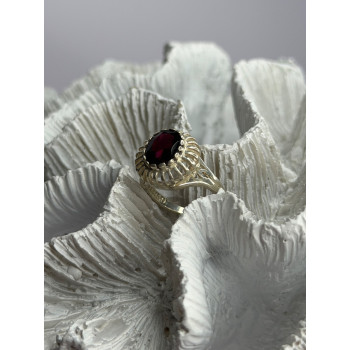 925 Sterling Silver Garnet Ring Size 5