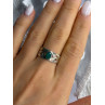 Vintage 925 Sterling Silver Emerald Ring Size 10