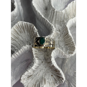 Vintage 925 Sterling Silver Emerald Ring Size 10