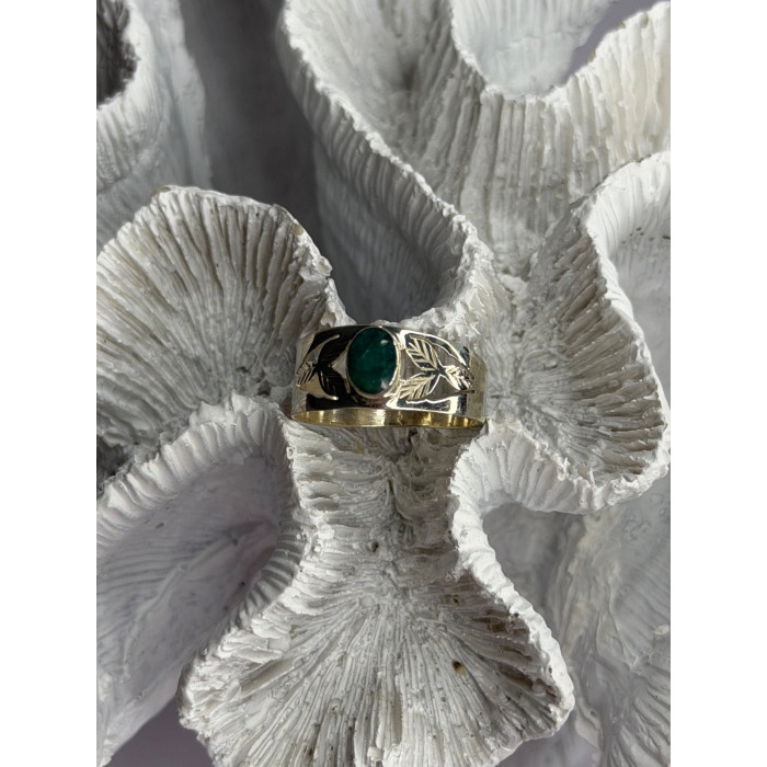 Vintage 925 Sterling Silver Emerald Ring Size 10