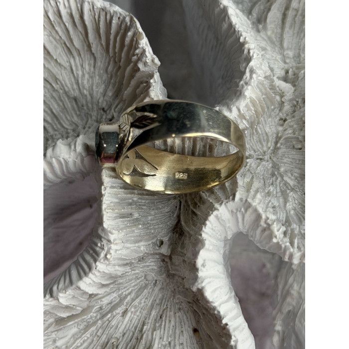 Vintage 925 Sterling Silver Emerald Ring Size 10