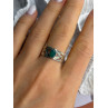 Vintage 925 Sterling Silver Emerald Ring Size 10