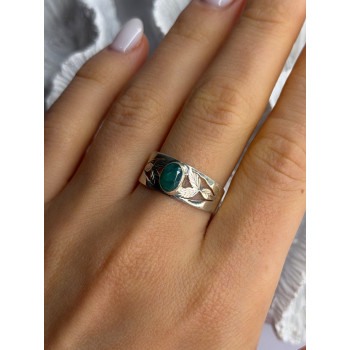 Vintage 925 Sterling Silver Emerald Ring Size 10