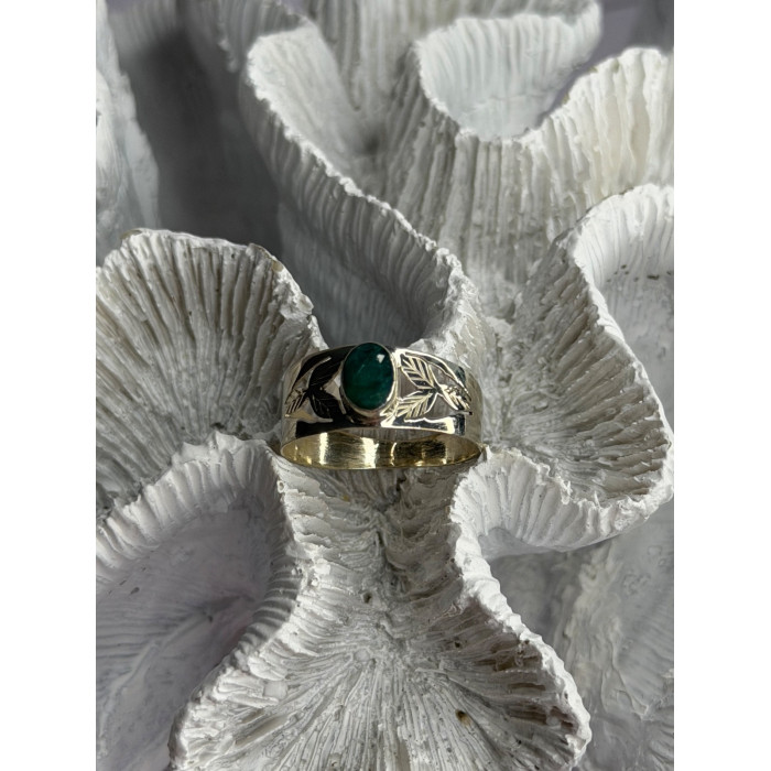 Vintage 925 Sterling Silver Emerald Ring Size 10