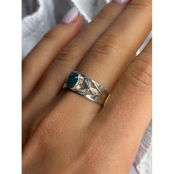 Vintage 925 Sterling Silver Emerald Ring Size 10