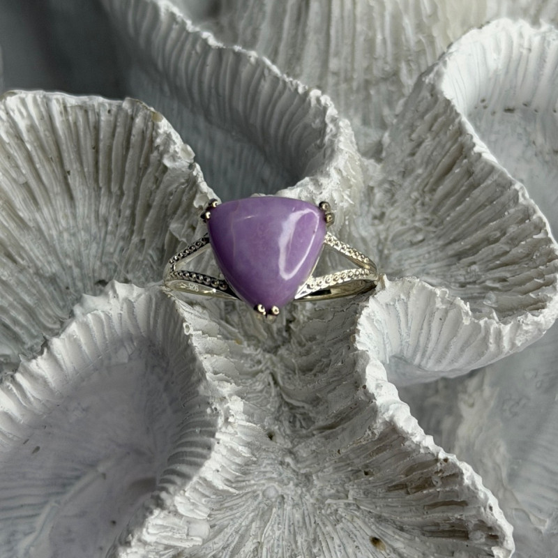 Djoy 925 Sterling Silver Lavender Jade Ring Size 10