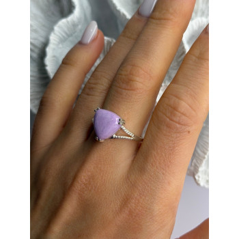 Djoy 925 Sterling Silver Lavender Jade Ring Size 10
