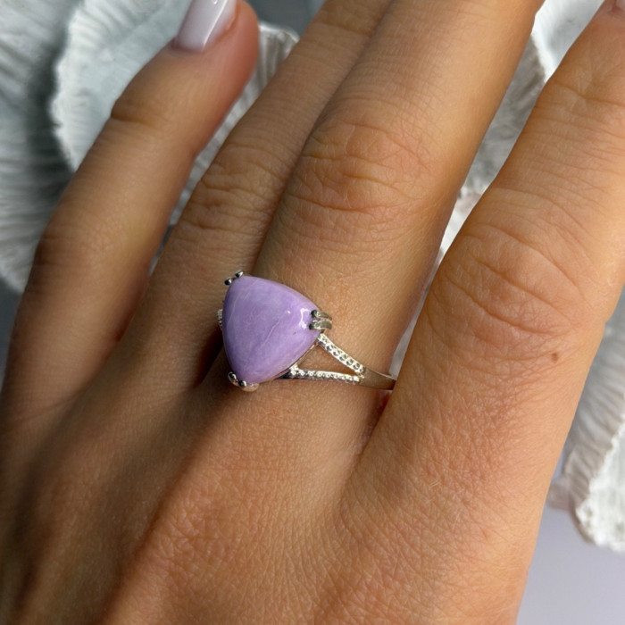 Djoy 925 Sterling Silver Lavender Jade Ring Size 10