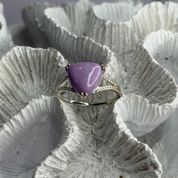Djoy 925 Sterling Silver Lavender Jade Ring Size 10