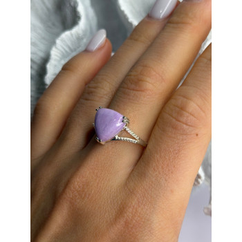 Djoy 925 Sterling Silver Lavender Jade Ring Size 10