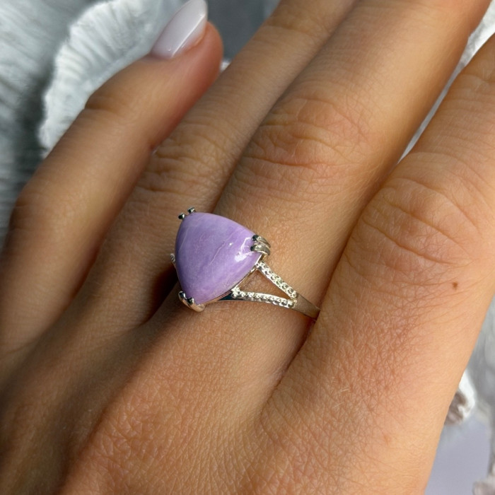 Djoy 925 Sterling Silver Lavender Jade Ring Size 10