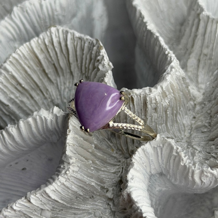 Djoy 925 Sterling Silver Lavender Jade Ring Size 10