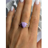 Djoy 925 Sterling Silver Lavender Jade Ring Size 10