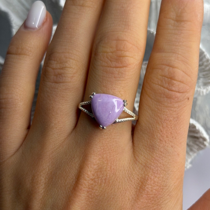 Djoy 925 Sterling Silver Lavender Jade Ring Size 10