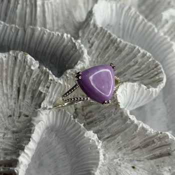 Djoy 925 Sterling Silver Lavender Jade Ring Size 10