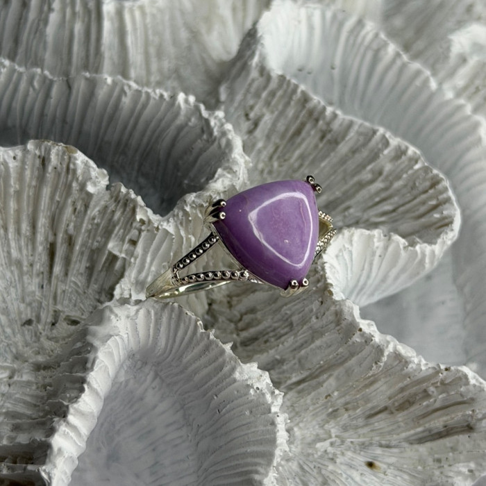 Djoy 925 Sterling Silver Lavender Jade Ring Size 10