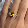 925 Sterling Silver Gold Plated Cz Ring Size 6.5