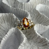 925 Sterling Silver Gold Plated Cz Ring Size 6.5