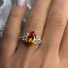 925 Sterling Silver Gold Plated Cz Ring Size 6.5