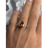 925 Sterling Silver Gold Plated Cz Ring Size 6.5