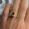 925 Sterling Silver Gold Plated Cz Ring Size 6.5