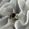 925 Sterling Silver Garnet Ring Size 8.5