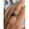 925 Sterling Silver Sodalite & Marcasite Ring Size 9