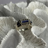 925 Sterling Silver Sodalite & Marcasite Ring Size 9