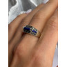 925 Sterling Silver Sodalite & Marcasite Ring Size 9