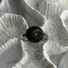 925 Sterling Silver Black Diamonds Ring Size 11